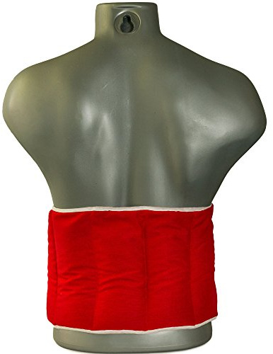Bio-Dinkelkissen 7-Kammer mit Gürtel & Klettverschluss - Länge ca. 135cm - kirschrot - Wärmekissen XXL Körnerkissen