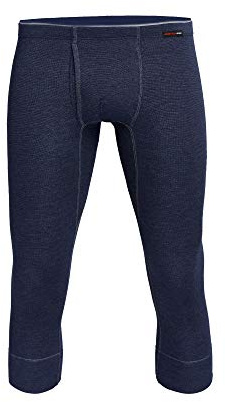 con-ta Thermo 3/4 långa byxor med ingrepp, långa underbyxor för män, varma underkläder med naturlig bomull, herrkläder, färger: Marin, svart, storlekar: 5-10