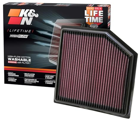 K&N High-Flow Original Lifetime Engine Air Filter: Increase Power: Premium, Washable: Compatible with 2012-2024 Lexus/Toyota: (See Product Description for Select Models) 33-2452
