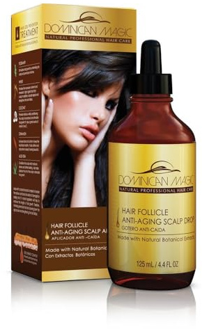 Dominican Magic Hair Follicle Anti-Aging Scalp Drop Hair Tonic with Rosemary and Cinnamon, Gotero Anti-Caida, Helps Stimulate Hair Growth (4.4 FL Oz (Pack of 1))