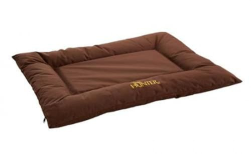 HUNTER Gent Antibakteriell Hundebett | Polyester, auch für Outdoorgebrauch, wasser- & schmutzabweisend, antibakteriell, Bezug waschbar, Farbe: Braun, Größe: M