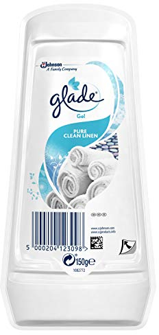 Glade Solid Gel Air Freshener, Odour Eliminator for Home & Bathroom, 150 g, Clean Linen, Pack of 1