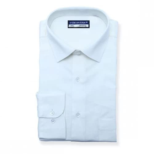 Mens Classic Long Sleeve Easy Care Formal Shirts Size 14.5 to 22 (18, White)