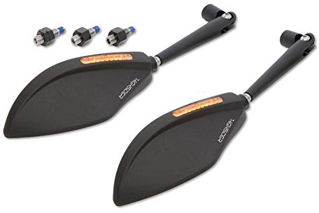 HIGHSIDER Spiegel TOREZZO mit LED Blinker schwarz eloxiert