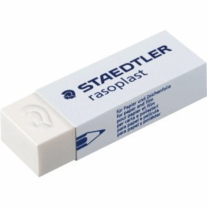 Staedtler Rasoplast weiß 20pièce (S) mit Radiergummi – Radiergummis, (weiß, 23 mm, 13 mm, 65 mm, 20 Stück (S))