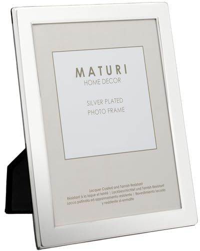 Maturi Marco de fotos chapado en plata Acabado de borde plano 10 x 15 cm