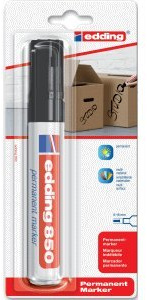edding 4 x Permanentmarker 850 Keilspitze Blisterverpackung schwarz