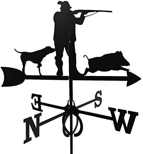 Girouette Chasseur avec son chien en fer forgé grand modèle