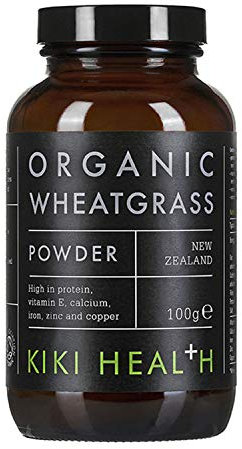 KIKI Health Premium Organic Wheatgrass Powder Supplement - Natural Clean Formula & Vegan-Friendly - Made in The UK, Supports Muscles Bones & Rich in Minerals - Premiun Health Boost - 100g