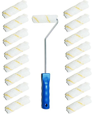 30x Farbrolle Farbwalze 10 cm Gelbfaden Malerwalze + Maler Bügel 41 cm 6mm