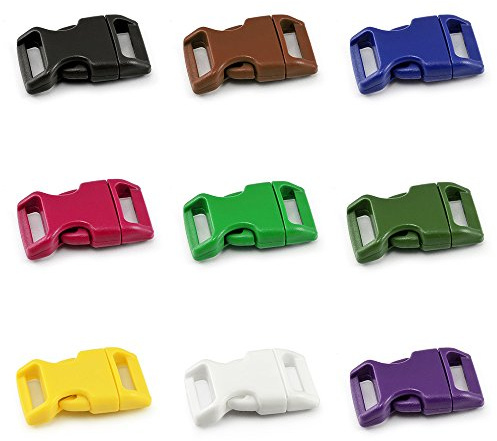 Ganzoo, set di chiusure a scatto, colori misti, 3/4 (20 mm di larghezza), in plastica, chiusura a scatto, chiusura a incastro, chiusura a incastro, per braccialetti in paracord, collari per cani, zaini, bagagli e altro