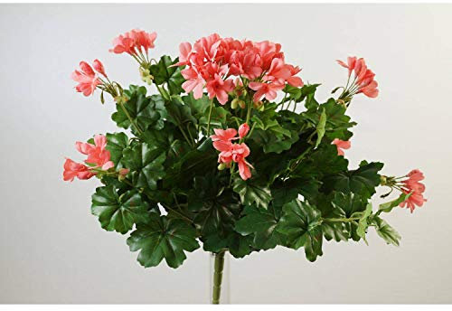 artplants.de Künstliches Geranium auf Steckstab, rosa, 40cm, Ø 40cm - Kunstgeranie - Kunstblume Geranie
