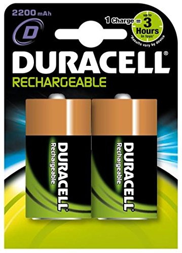 Duracell Rechargable 2200 mAh D 2PK Nickel-Metal Hydride Rechargeable battery 1.2 V (2200 mAh Nickel-Metal Hydride Rechargeable battery 1.2 V, Green, 2)