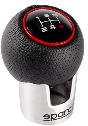 Sparco Bouton de levier de vitesse manuel Lazio Noir/Rouge Universel