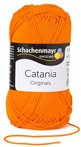 Schachenmayr Catania, 50G orange Handstrickgarne, 11,5 x 5,2 x 6 cm