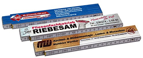 Zollstock Gliedermaßstab Meterstab mit Druck/Fotodruck 4-farbig Markenware von ADGA 50 Stück