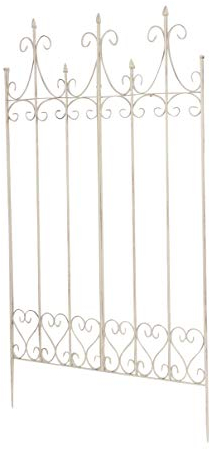 CLP Traliccio in Metallo Alto 130 cm Flieder, Robusto Supporto per Piante rampicanti, Recinzione rampicante in Stile Country, Colore:Antico-Crema