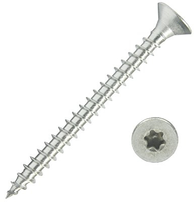 100 Stück Edelstahl-Schrauben 4,5x50 mm Vollgewinde Torx - Spanplattenschrauben mit Senkkopf - Holzschrauben/Holzbauschrauben - Werkstoff A2 VA V2A - Edelstahlschrauben/Universalschrauben TX20