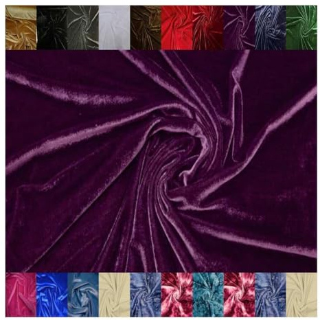 Fabrics-City Violett premium bi-stretch Nicki samt Stoff für Bekleidung, Heimtextilien, Kinder, Damen, Herren, vielseitig, weich, elastisch, kuschelig, Nähen, DIY, Mode, Accessoires, 2838