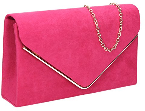 SwankySwans Oscar Envelope Suede Velvet Party Prom Clutch Bag Tasche