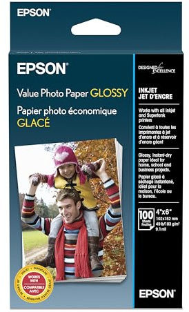 Epson Value S400034 Fotopapier, glänzend, 10 x 15 cm, 100 Blatt