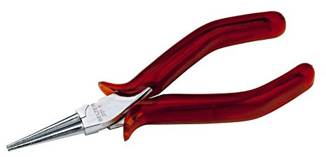 Bahco 2727 B Straight Round Nose Pliers, Red/Silver, 140 mm