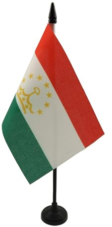 AZ FLAG Bordsflagga Tadzjikistan 15x10 cm 100D Polyester Plastfot