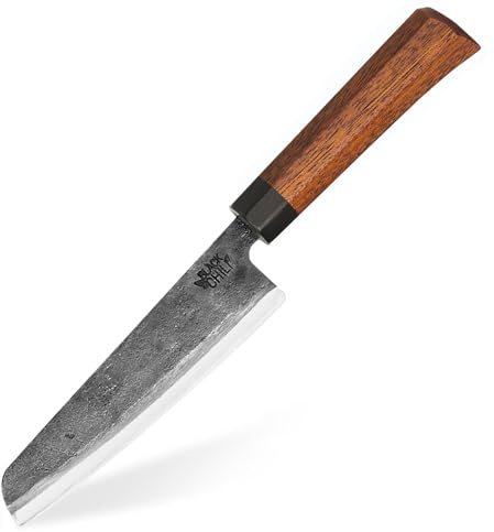 Black Chili Wurst- & Käsemesser | Griff: Eisenholz | 15 cm Carbonstahl Klinge | Extrem scharf und langlebig | Picknickmesser für Wurst & Käse | Wurstmesser | CAYENNE-15