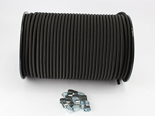 8mm Expanderseil schwarz 30m +10 Würgeklemmen Gummiseil Seil Klemmen Plane