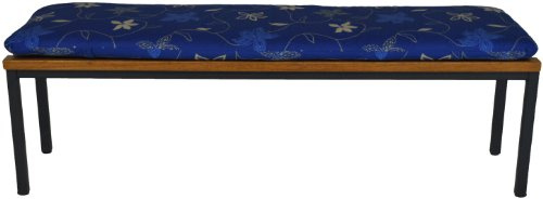 ANGERER Bankauflage blau geblümt 150 cm | Bankkissen, Auflage für Gartenmöbel, mit Haltebändern, dicke Füllung aus Schaumstoff mit Vliesummantelung, Made in Germany