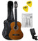 JUAN MIGUEL NAVARREZ chitarra classica 4/4 starter Set miele (borsa, accordatore, plettri, libro con CD)