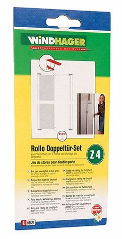 WINDHAGER - Beschlag-Set für Doppeltür-Rollo - Zum Verbinden von 2 Rollos bei Montage als Doppeltür - Z4-03824