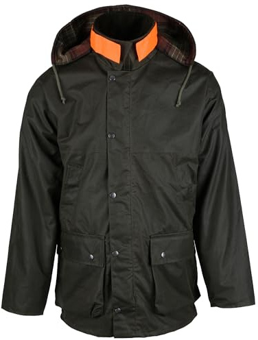 Romneys Wachjacke New England Jager | Gerade geschnitten | Regenjacke | Farbe: Oliv, S