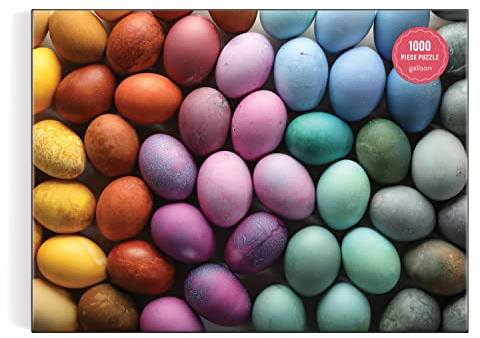 Galison Prismatic Dyed Easter Eggs – 1000 Piece Puzzle Fun and Challenging Activity with Bright and Bold Artwork of Eggs Arranged By Color