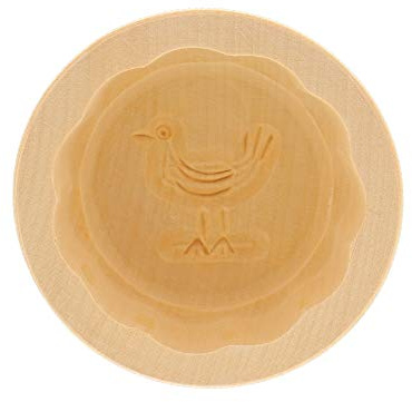 HOFMEISTER® Butterform, für 30 g Butter, 7 cm, Vogel, handgeschnitzt in Deutschland, Butter-Form zum Dekorieren, runde Sturz-Form, Butter-Model aus heimischem Ahorn-Holz