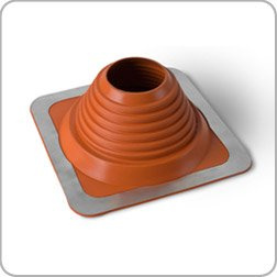 Roof Flashing, high Temperature, 140mm to 292mm (6 to 11) Diameter, red, woodburner Gas Flue Liner, Chimney Pipe ducting, Weather Seal