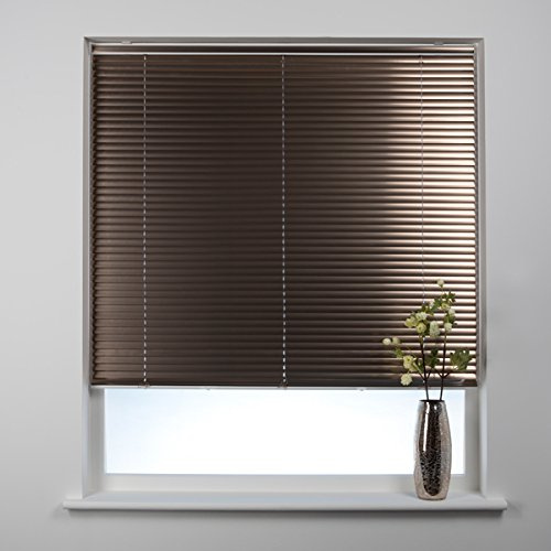 Swish Rise Cordless 25mm Aluminium Venetian Blind, Brushed Bronze, W180 x D120 Cm