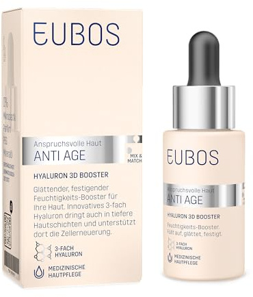 EUBOS ANTI AGE Hyaluron 3D Booster 30ml | Aqua-Gel zur Intensivpflege gegen Falten, Für anspruchsvolle Haut, Strafft revitalisiert die Haut, Mit 3-facher Hyaluronsäure