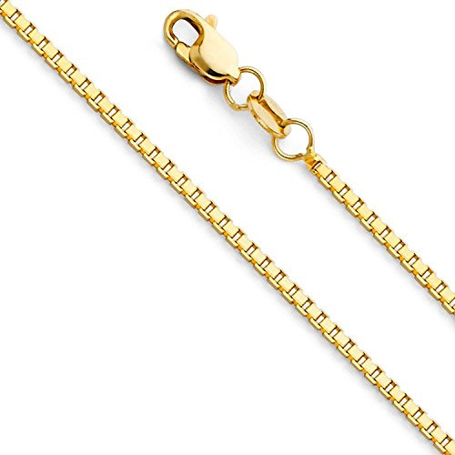 PRINS JEWELS Massive 18 Karat / 750 Gold Venezianer Box Kette Gelbgold -1 mm Breit - Verschiedene Längen
