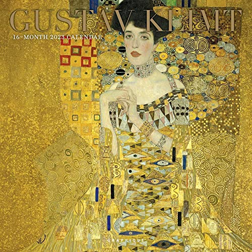 Graphique Klimt Wandkalender 2023, 30,5 x 30,5 cm, dickes Papier, Organizer für Zuhause und Büro, großes Monatsraster, 3 Sprachen und markierte Feiertage, 4 Monate Vorschauseite für 2024