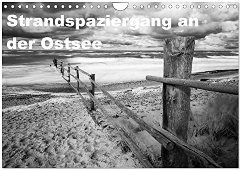 Strandspaziergang an der Ostsee (Wandkalender 2026 DIN A4 quer), CALVENDO Monatskalender: Schwarzweiss-Aufnahmen entstanden am Strand von Darß und Rügen (CALVENDO Natur)