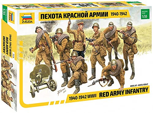 Zvezda 500783526-1:35 WWII Figuren-Set rote Armee Infanterie 1940, Klein