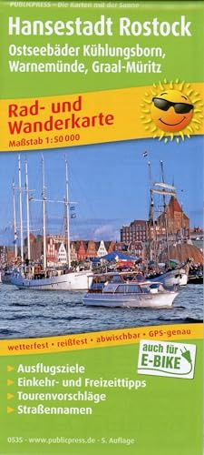 Publicpress Rad- und Wanderkarte Hansestadt Rostock, Ostseebad Warnemünde 1:50.000: Rad- und Wanderkarte mit Ausflugszielen, Einkehr- & Freizeittipps, ... 1:50000 (Rad- und Wanderkarte: RuWK)