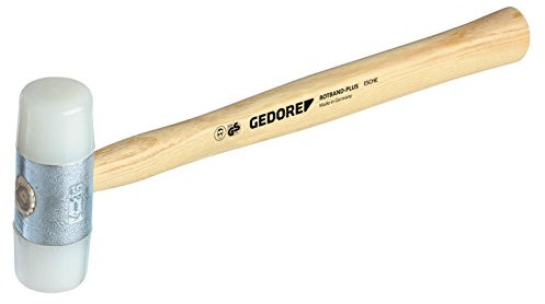 GEDORE Maillet en nylon avec manche en bois, Maillet en cuir, Ø 32 mm, Marteau avec manche en frêne, Outil, Forgé, 225 E-32