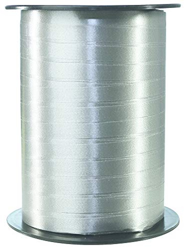 Clairefontaine 601776C Spule Geschenkband glatt, 500m x 7mm, ideal für Bastelprojekte und Geschenke, 1 Stück, Silber