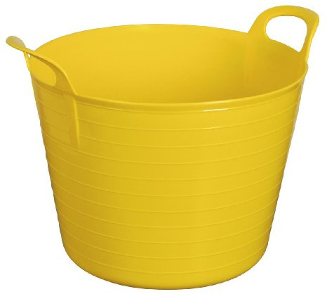 YELLOW 42L 42 Litre Large Flexi Tub Garden Flexible Colour Rubber Storage Container Bucket