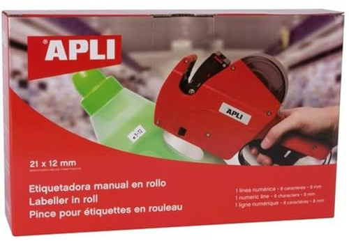 Apli 101418 Pince à étiqueter 1 ligne numérique/8 caractères