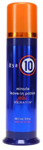 It’s a 10 Miracle Leave-In Potion Plus Keratin (88,7ml) – glättende Styling-Creme mit Keratin – bändigt Frizz, schützt vor Hitze & verleiht Glanz – leichte Formel für jeden Haartyp