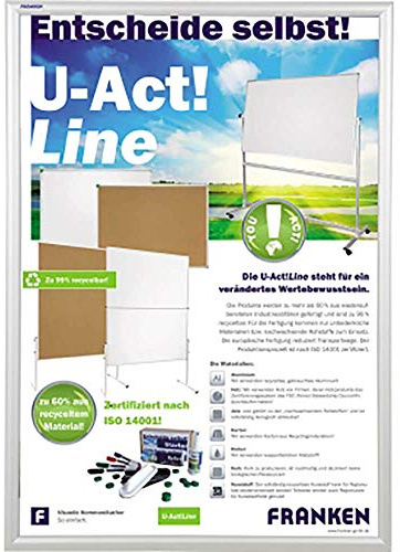 Franken BS1804 A1 Schaukasten Wechselrahmen Security Feuerfest, 62.5 x 87.2 x 1.2 cm