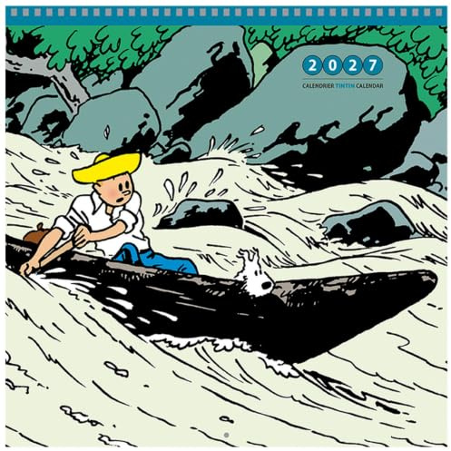 Väggkalender 2027 Tintin över vatten 30 x 30 cm (24497)